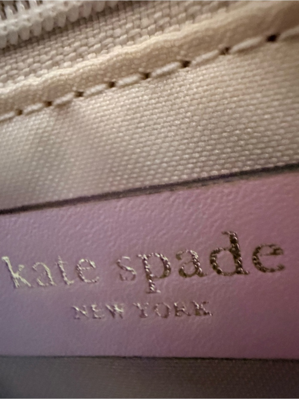 kate spade Lavender and Cream Crossbody with Gold Logo
